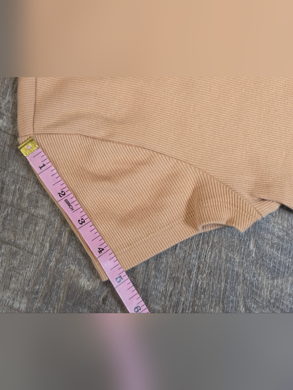 Anthropologie Maeve Short-Sleeve Ribbed Crop Top Womens M Cammel Minimalist Stre - Picture 9 of 11